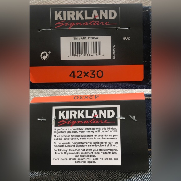 NWT Jeans 42X30, Kirkland Signature Denim Jeans New With Tags  42 X 30 - Picture 10 of 11